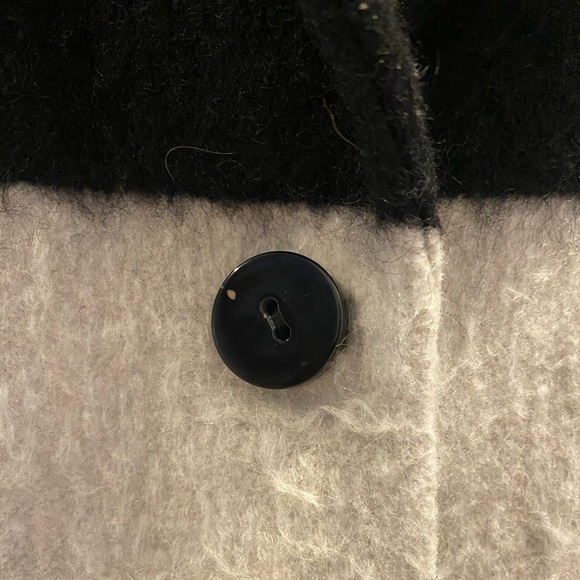 Anthropologie Elevenses RARE Black White Wool Blend Coat - Picture 3 of 5